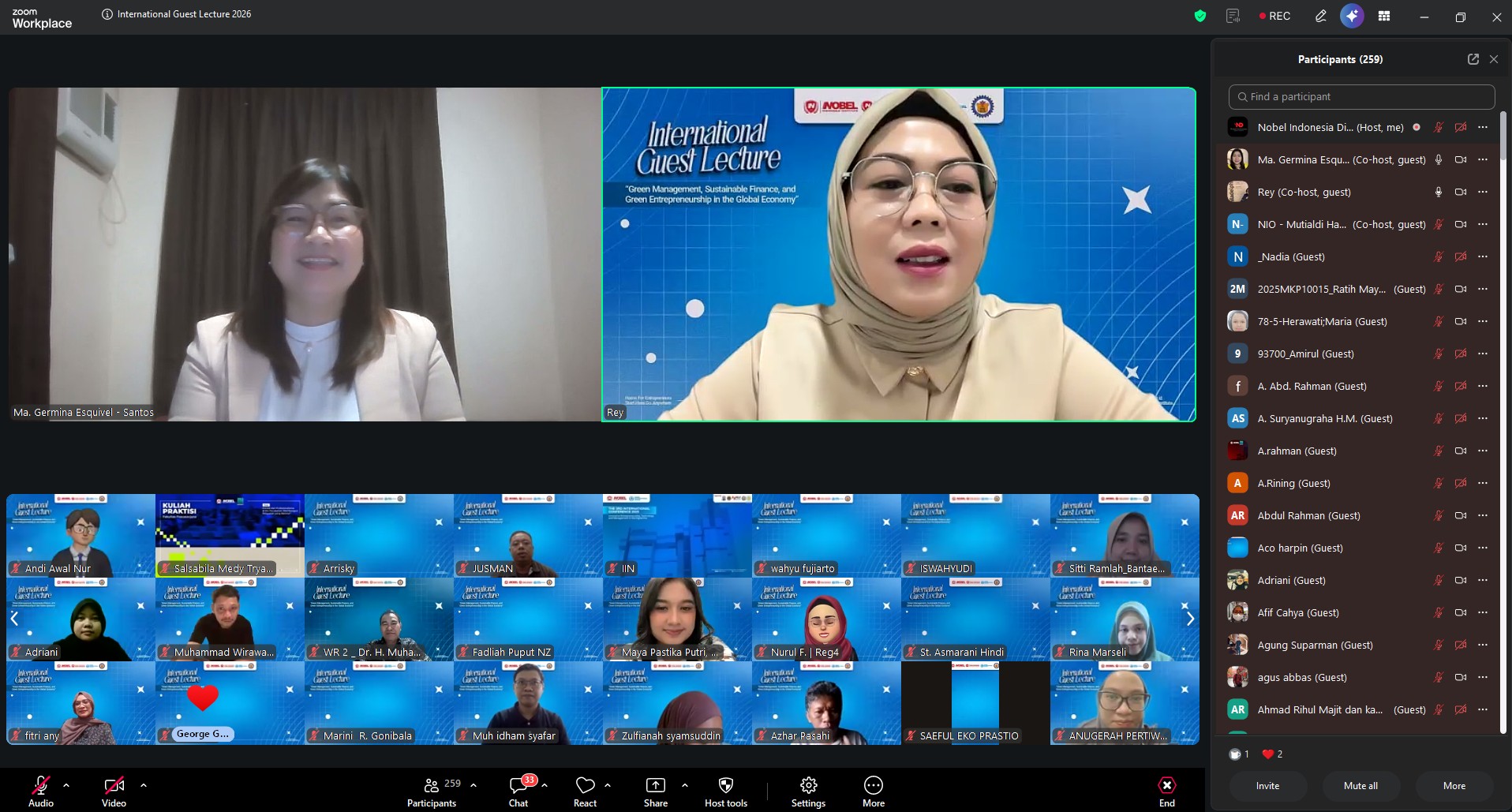 Perkuat Wawasan Global, Fakultas Pascasarjana ITB Nobel Indonesia Gelar Kuliah Tamu Internasional Ekonomi Hijau